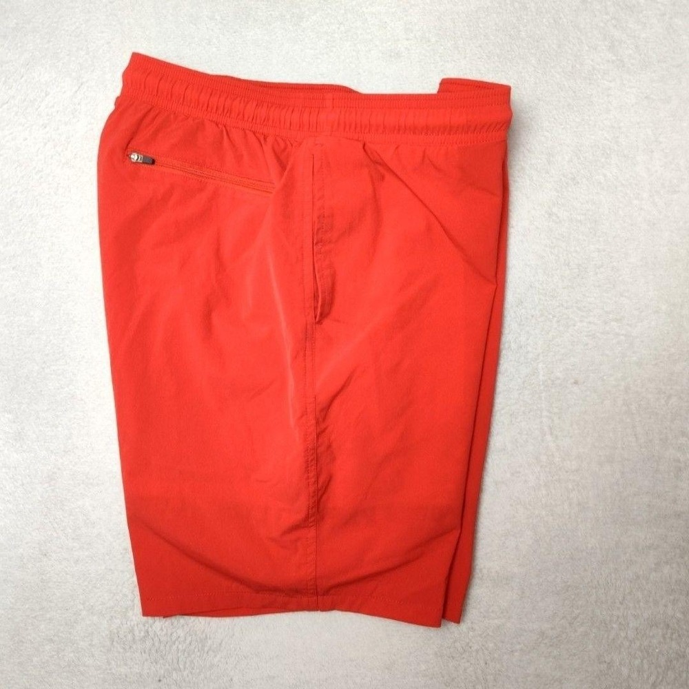 Mugsy Swim Shorts Mens M Red 7"‎ Lined Drawstring Pockets Mesh Back Pocket
